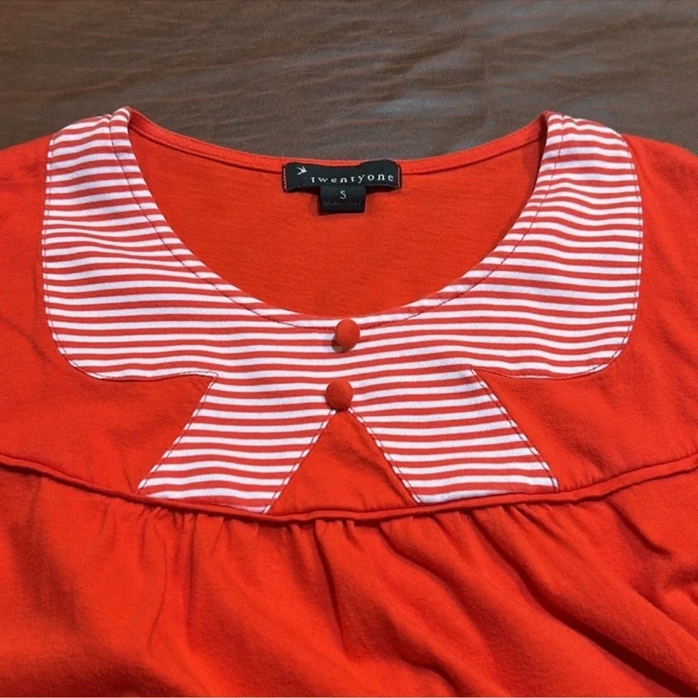 FOREVER 21 Adorable Orange/Red T-Shirt Size Small - Picture 7 of 10